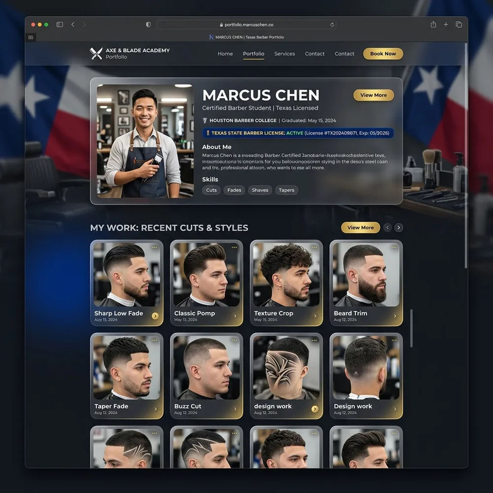 Student Portfolio UI Mockup